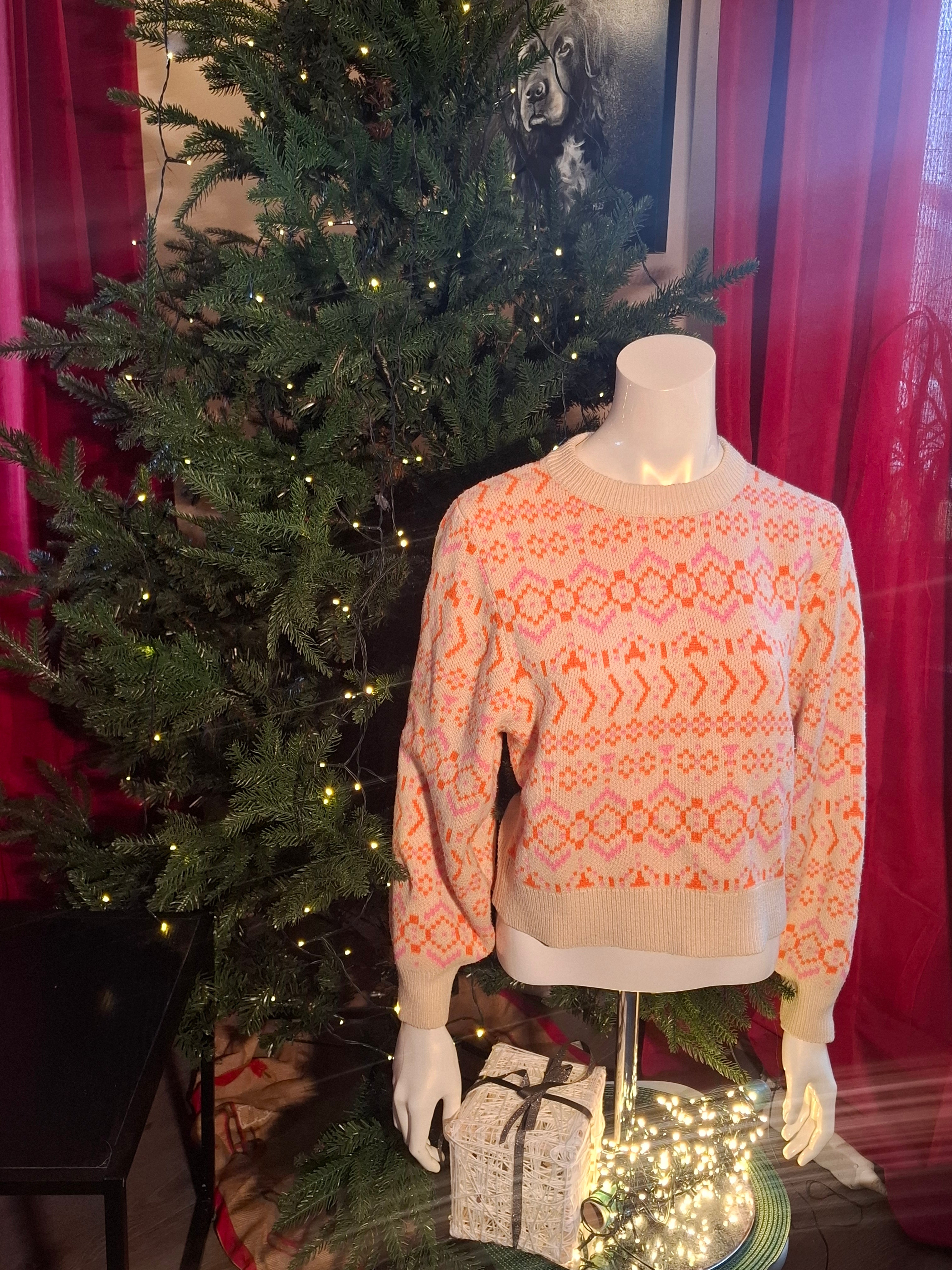 Beige Genser med mønster str m