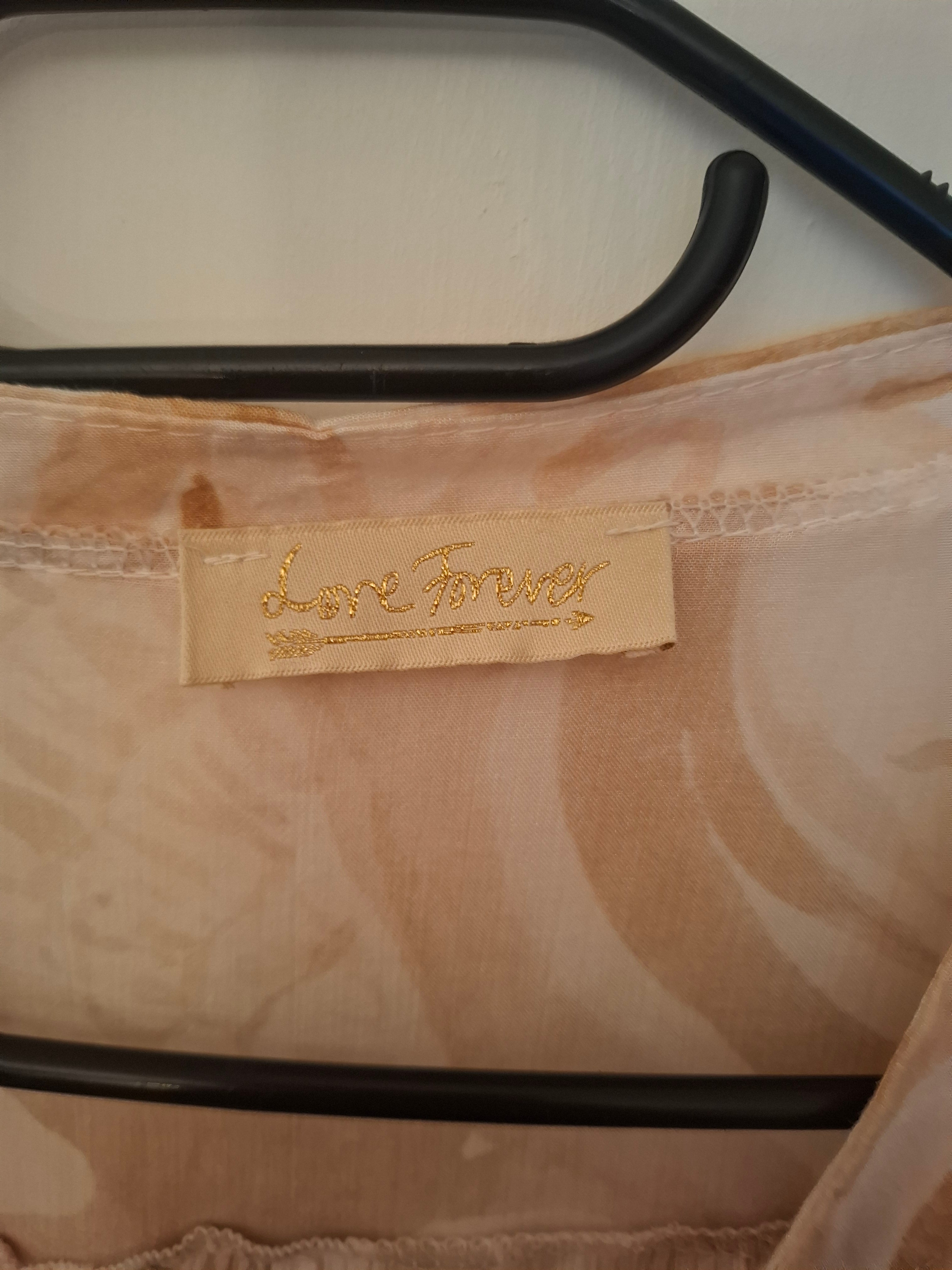 Beigemønstret topp m/l